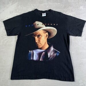 Vintage Garth Brooks Shirt Mens Large Black Tour Concert Country‎ Music 90s